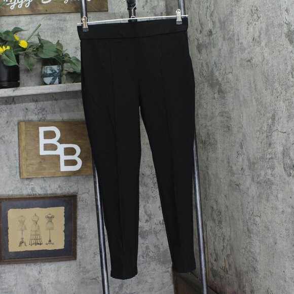 Christian Siriano Womens Cropped Pull On Ponte Pant 49010206 Black M - Picture 1 of 5